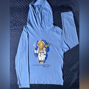 POLO Casual Hoodie. Big/Kids, Size Large, Sky Blue.